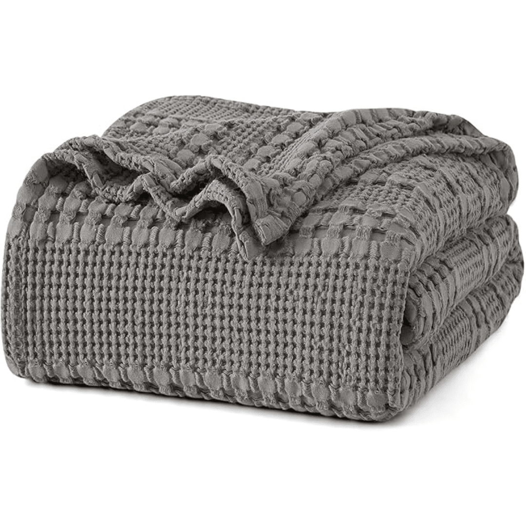 100 % bomull vaffelvevd teppe i king size (200 x 230 cm) - AVABeauty.no