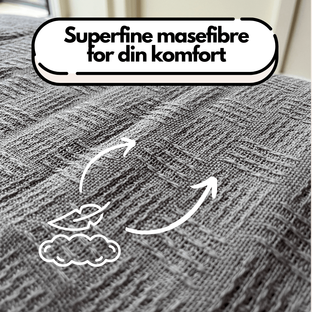100 % bomull vaffelvevd teppe i king size (200 x 230 cm) - AVABeauty.no