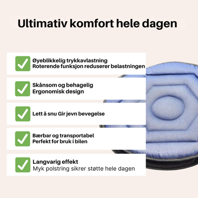 SpinComfort™ – Svingpute for bil og seng (Svart)