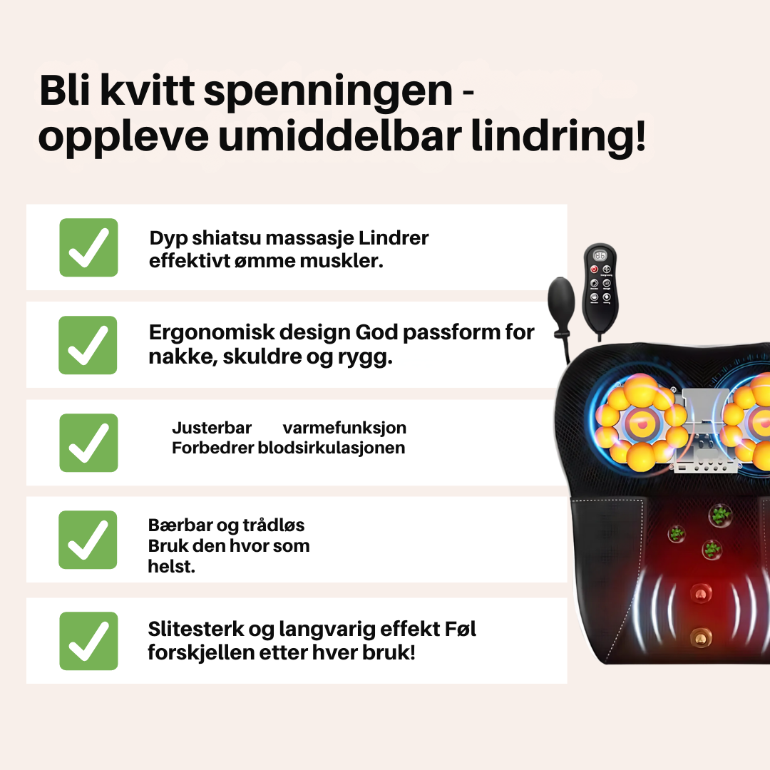 HeatFlow™ – Massasjepute med varme og vibrasjon