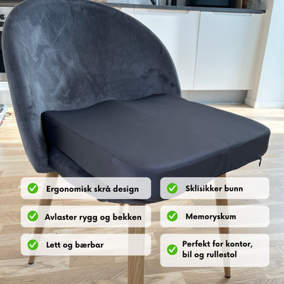 Ergonomisk skråpute med bekkensstøtte