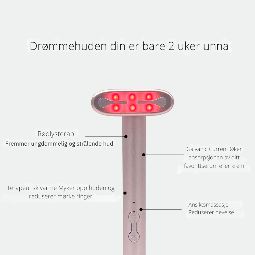 SkinPro 2.0 – 4-i-1 hudpleiestav med rødt lysterapi (+Gratis serum)