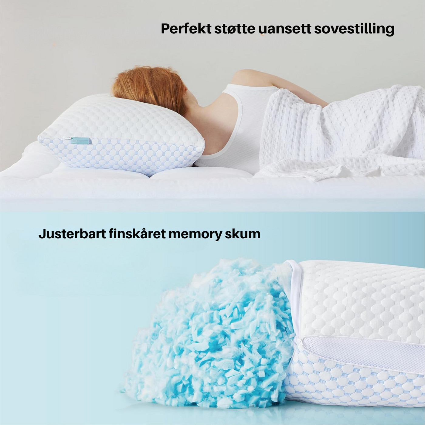 ComfortPillow 2.0 – Den justerbare hodeputen (PAKKETILBUD 2 STK.)