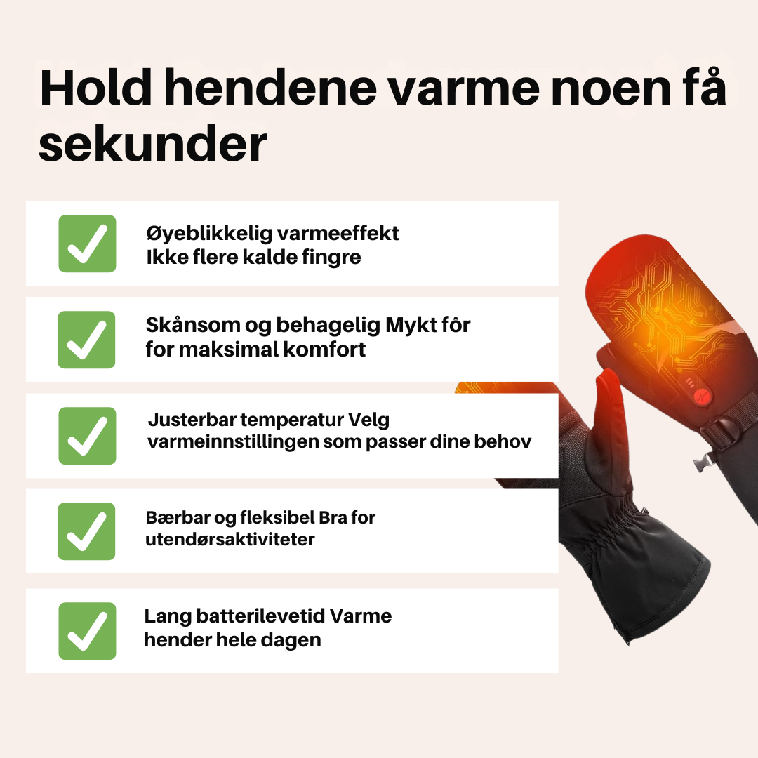 CozyGlove™ – Oppvarmede hansker for vinter