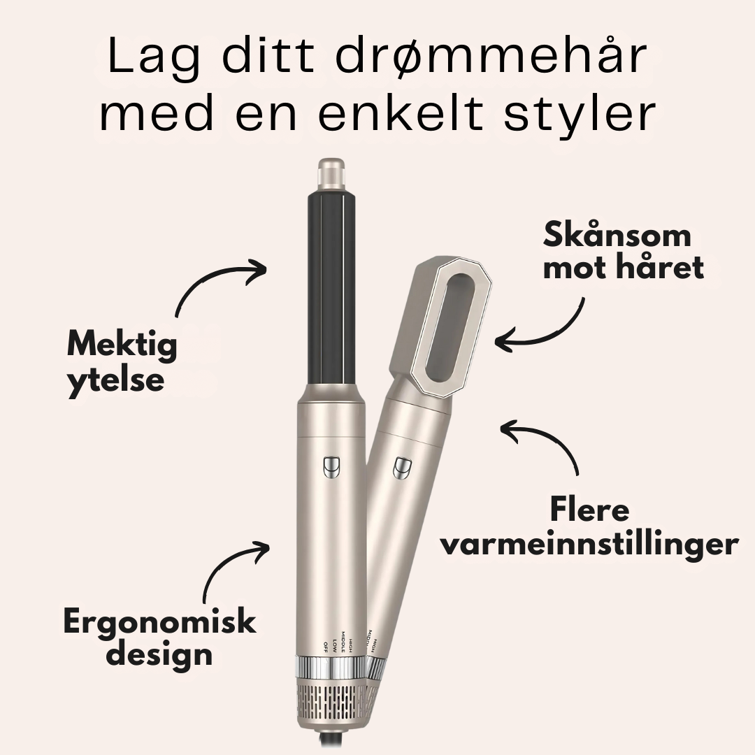 AirStyle Pro Multi-Styler – 6-i-1 AirStyler – Profesjonell hårstyler med ioneteknologi