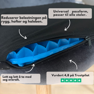 Sittepute av støtdempende gel med bikubestruktur