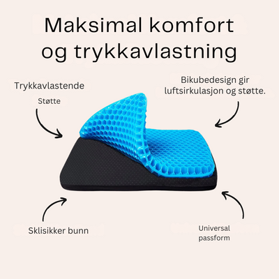 Sittepute av støtdempende gel med bikubestruktur