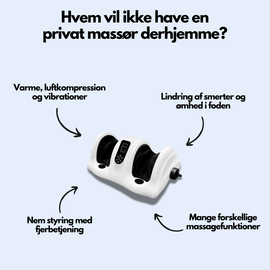 Fot- og leggmassasjeapparat med fjernkontroll