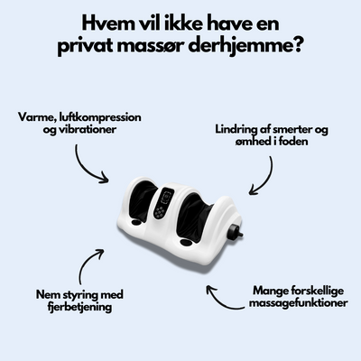 Fot- og leggmassasjeapparat med fjernkontroll