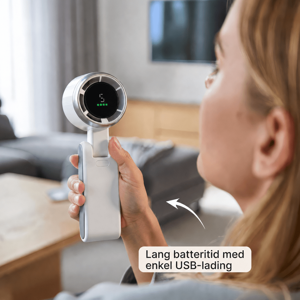 Bærbar turboventilator – Oppladbar nakkeventilator - AVABeauty.no