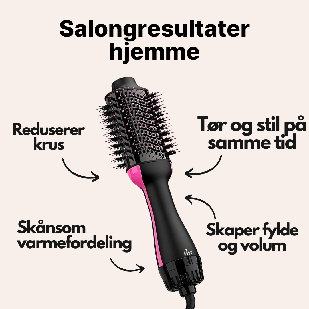 BlowOut Pro™ Varmluftsbørste - Skap Fylde og Glans med Skånsom Styling - AVABeauty.no