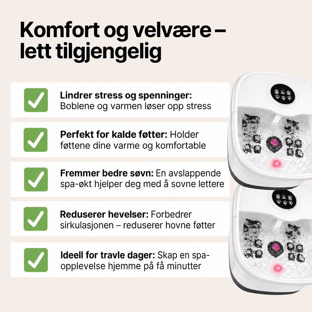 Bubble Spa – Elektrisk fotmassasjeapparat med boblebad - AVABeauty.no