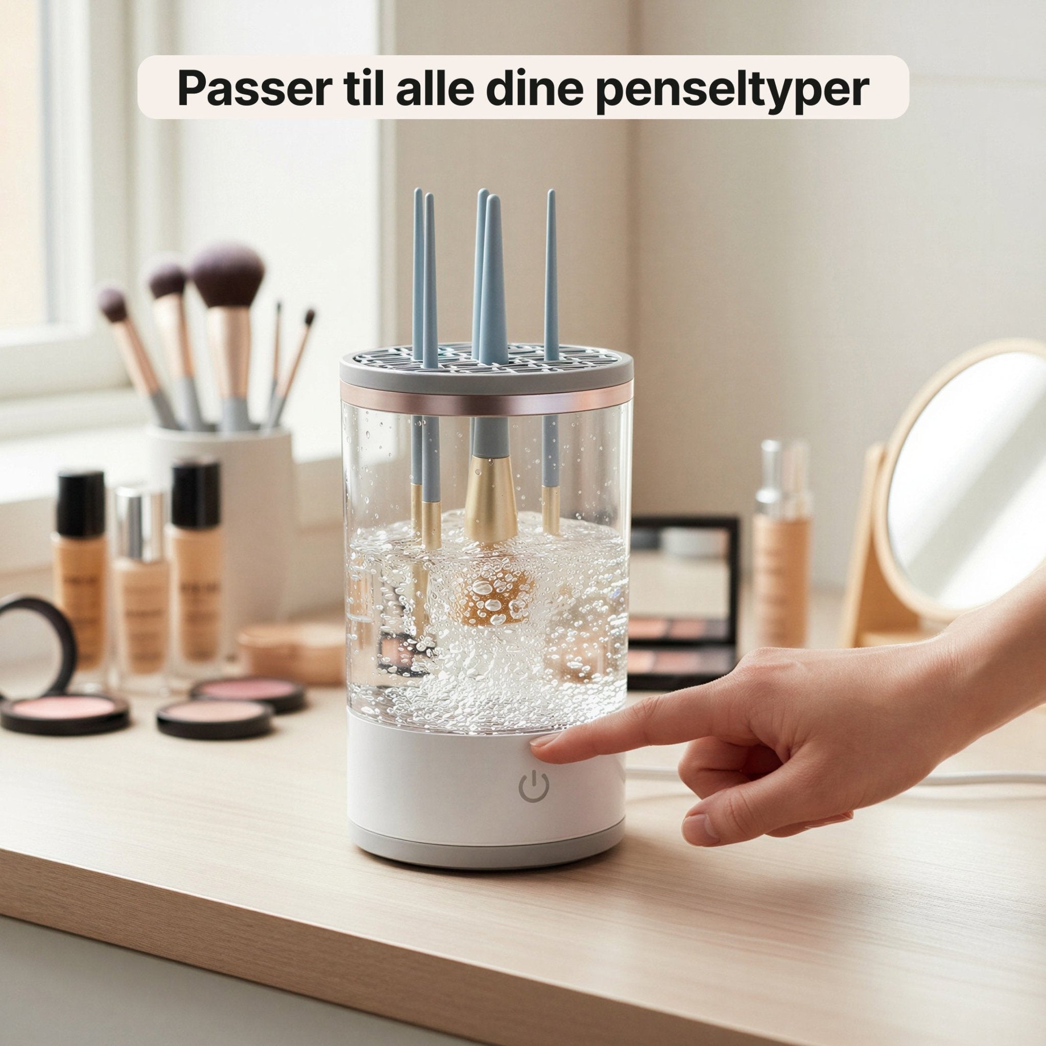 Elektrisk penselrenser – Automatisk rengjøring og tørking av makeuppensler - AVABeauty.no