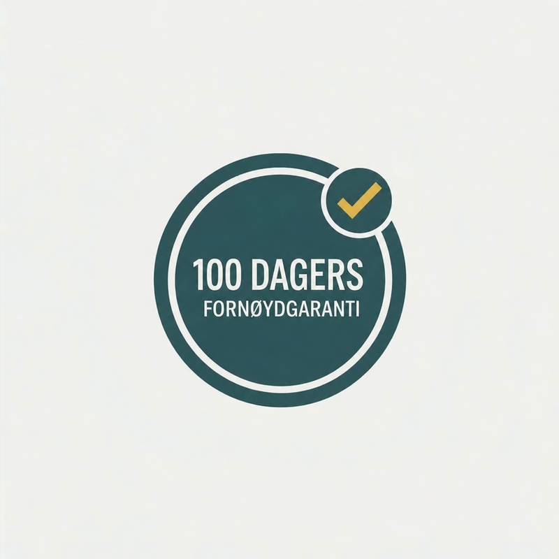 Den leveres med 100-dagers fornøydgaranti