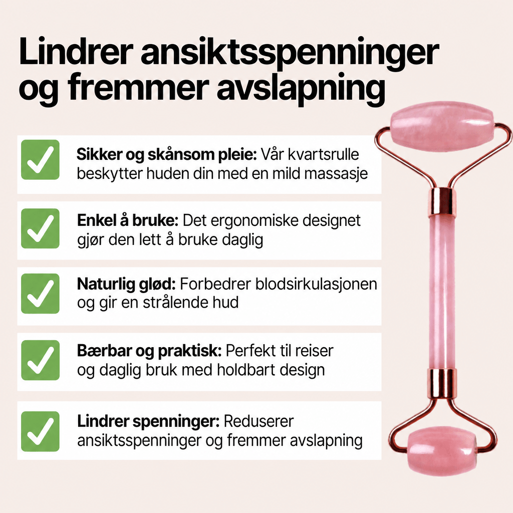 GlowRoller™ Hudpleie Kvartsrulle – Frisk opp huden din - AVABeauty.no
