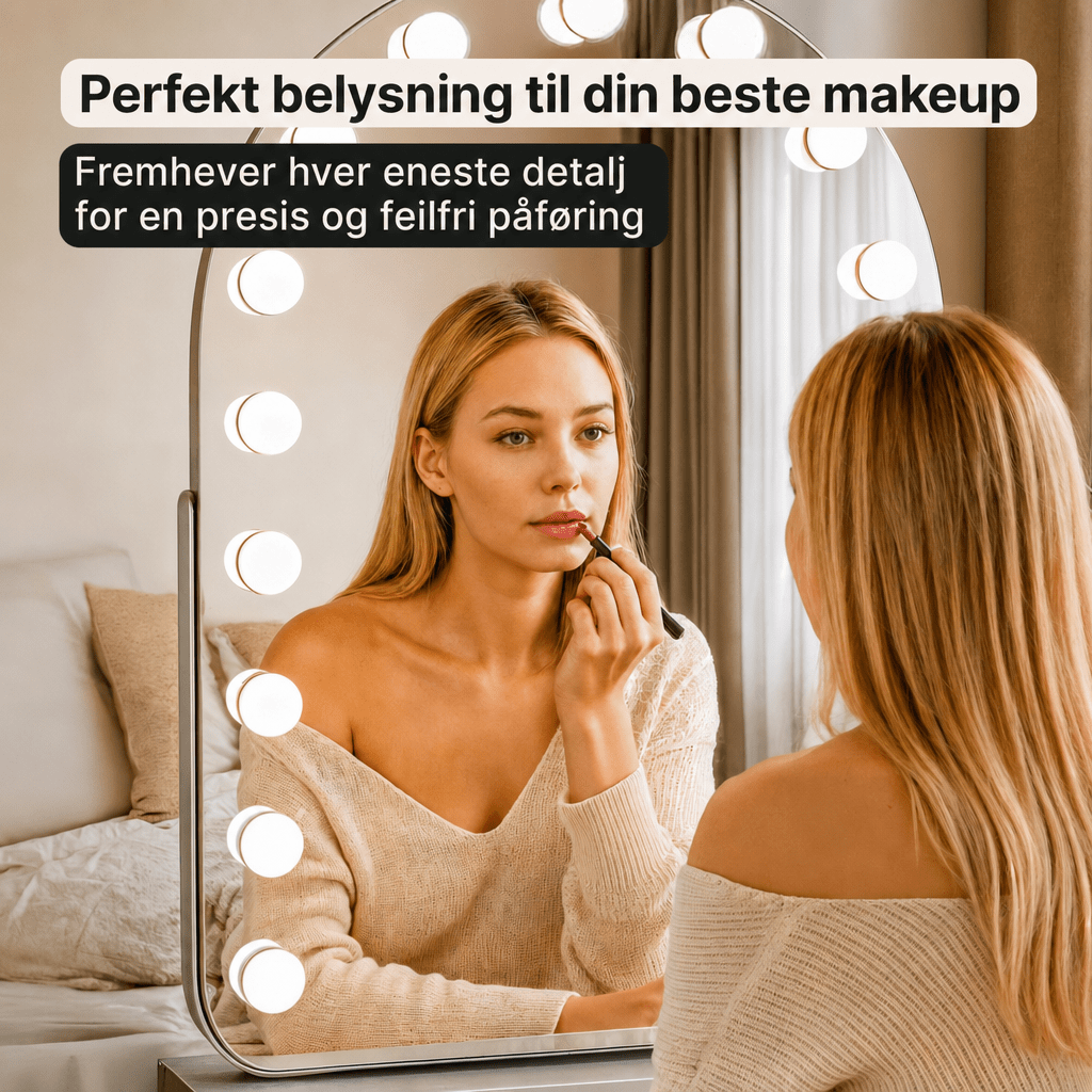 Hollywood - speil med LED - lys - AVABeauty.no