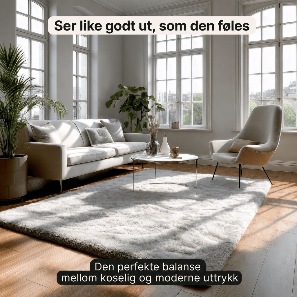 Luksuriøst Fluffy Teppe – Mykt og sklisikkert til enhver innredning - AVABeauty.no