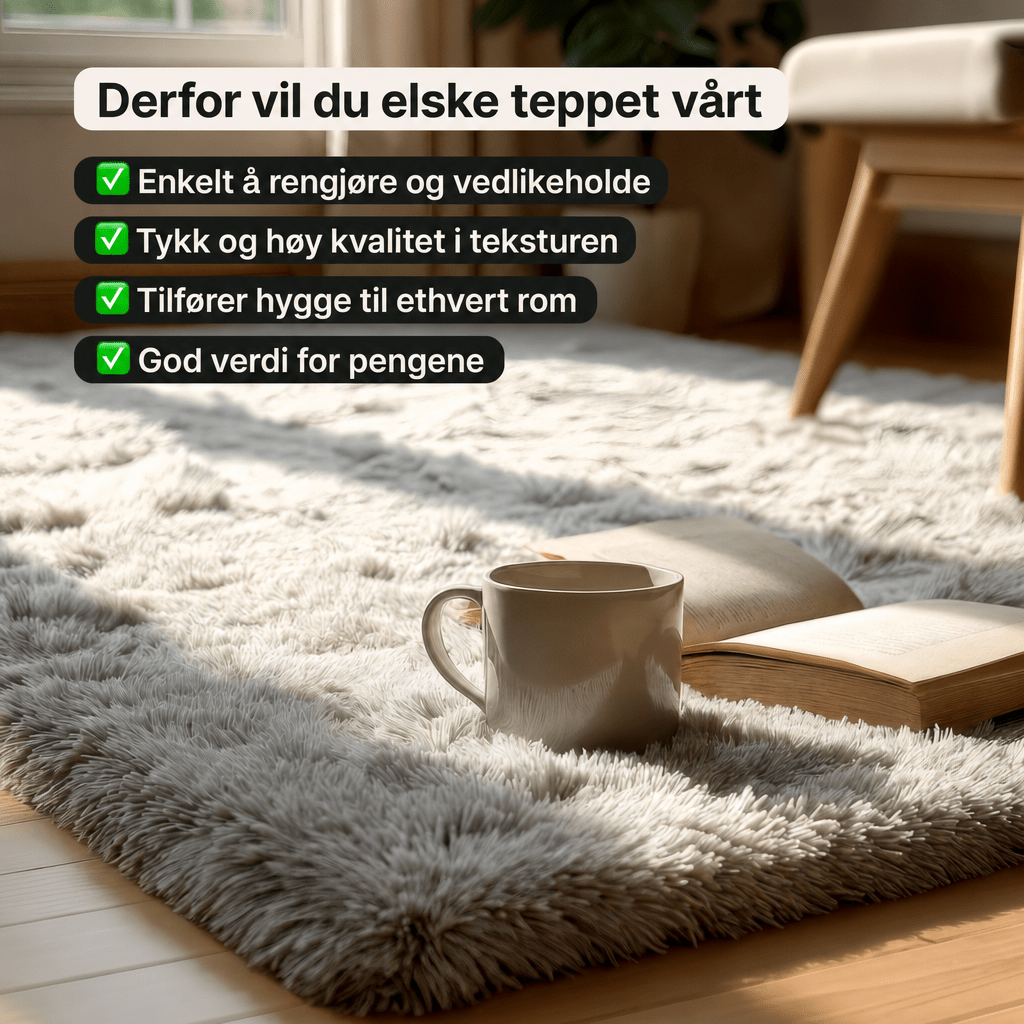 Luksuriøst Fluffy Teppe – Mykt og sklisikkert til enhver innredning - AVABeauty.no