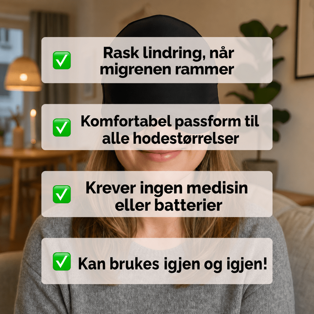 MigraineRelief – Elektrisk migrenepannevarmer - AVABeauty.no