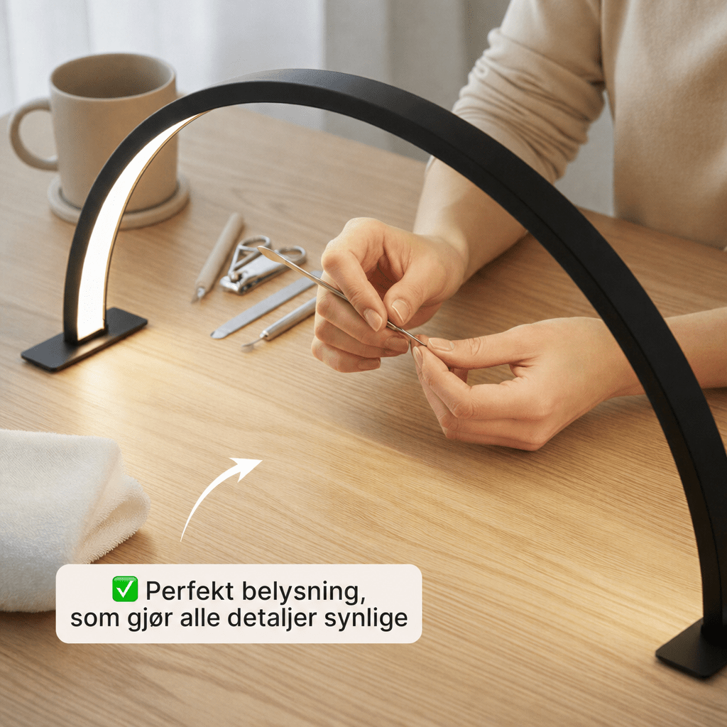 Neglelampe – LED halvmåne bordlampe - AVABeauty.no