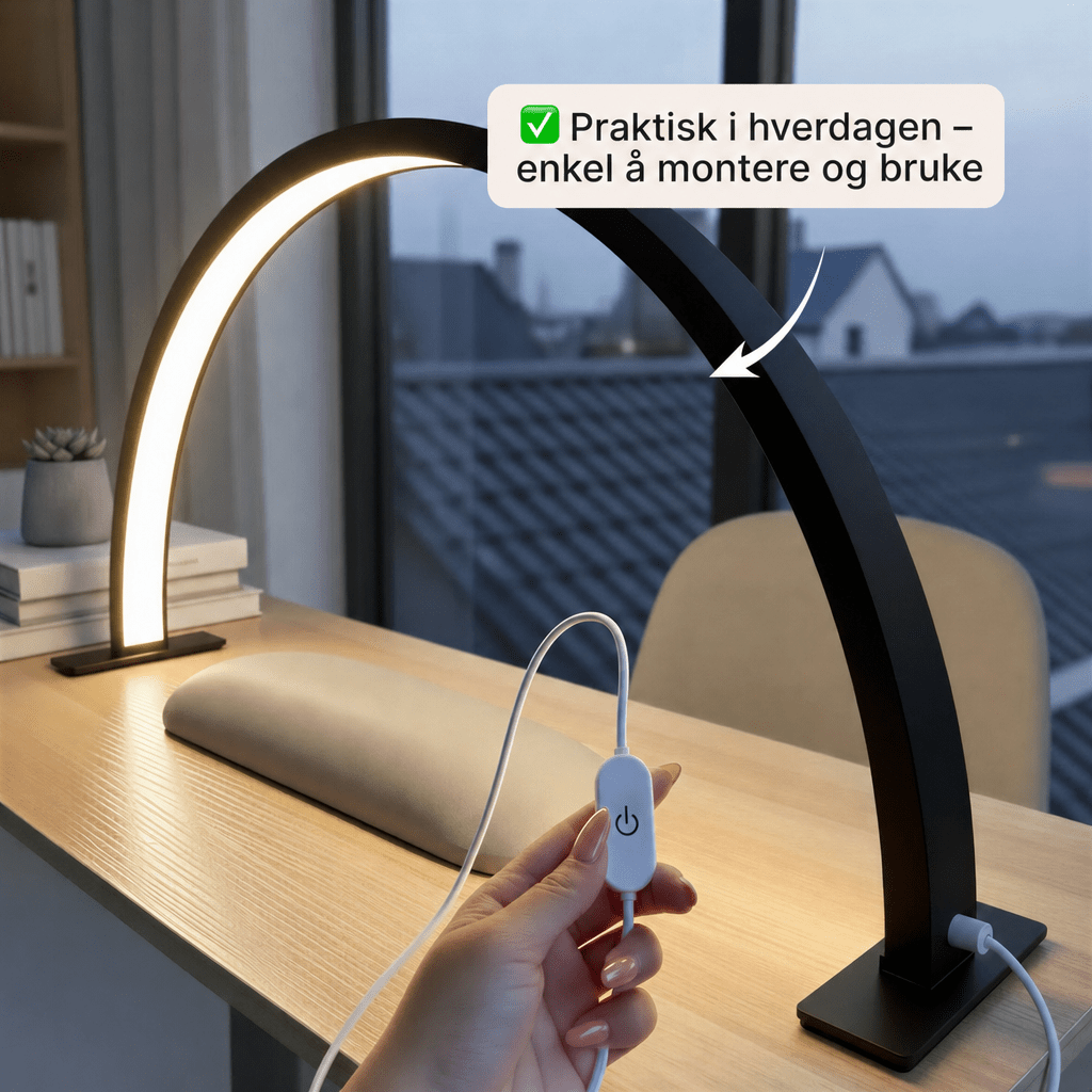 Neglelampe – LED halvmåne bordlampe - AVABeauty.no