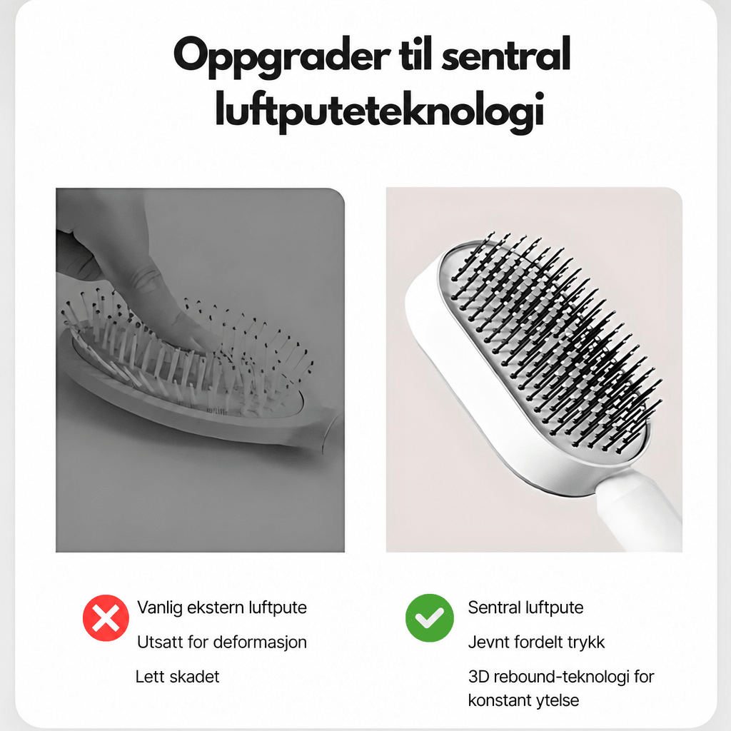 QuickClean™ Hårbørste - Fjerner gjenstridig hår og masserer hodebunnen - AVABeauty.no