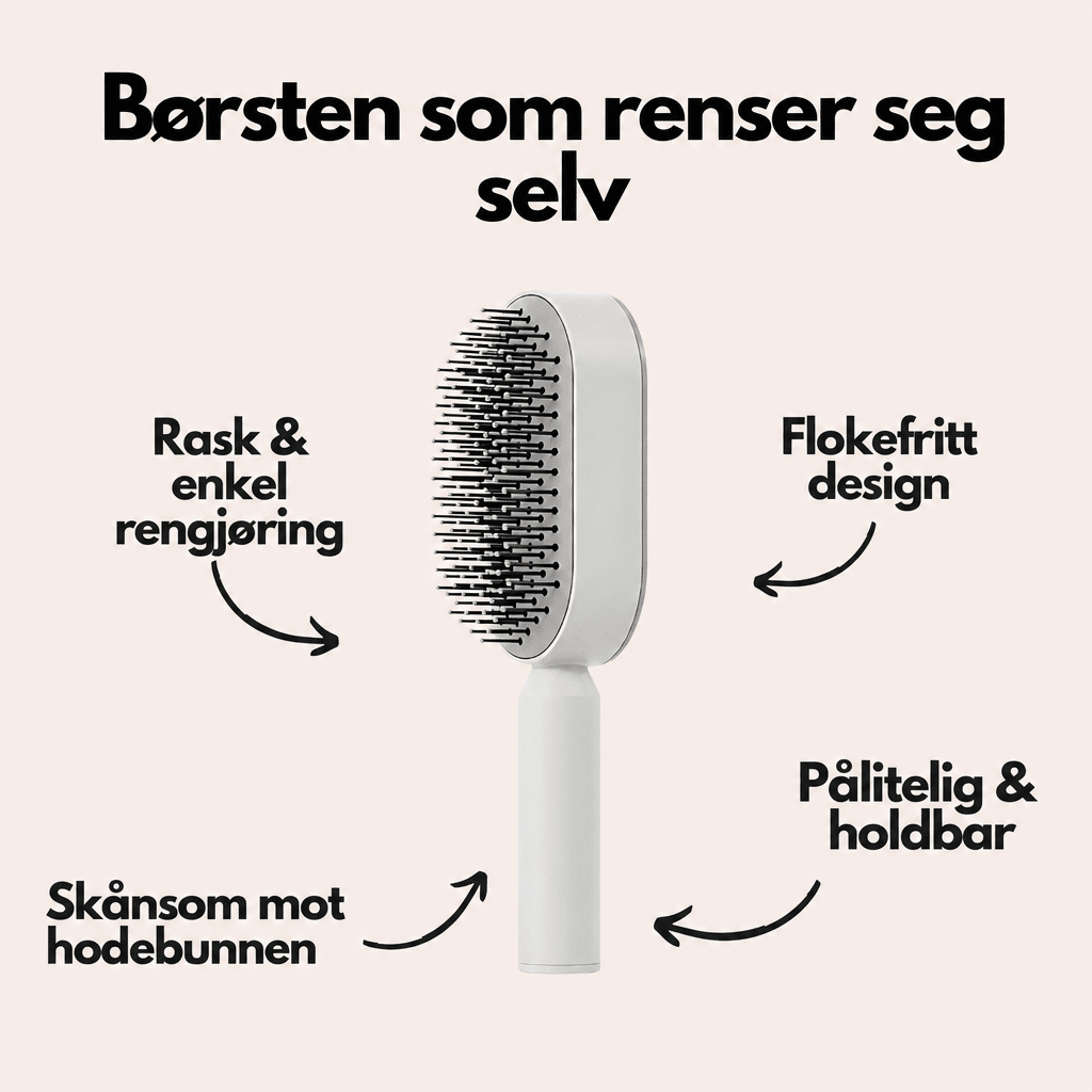 QuickClean™ Hårbørste - Fjerner gjenstridig hår og masserer hodebunnen - AVABeauty.no