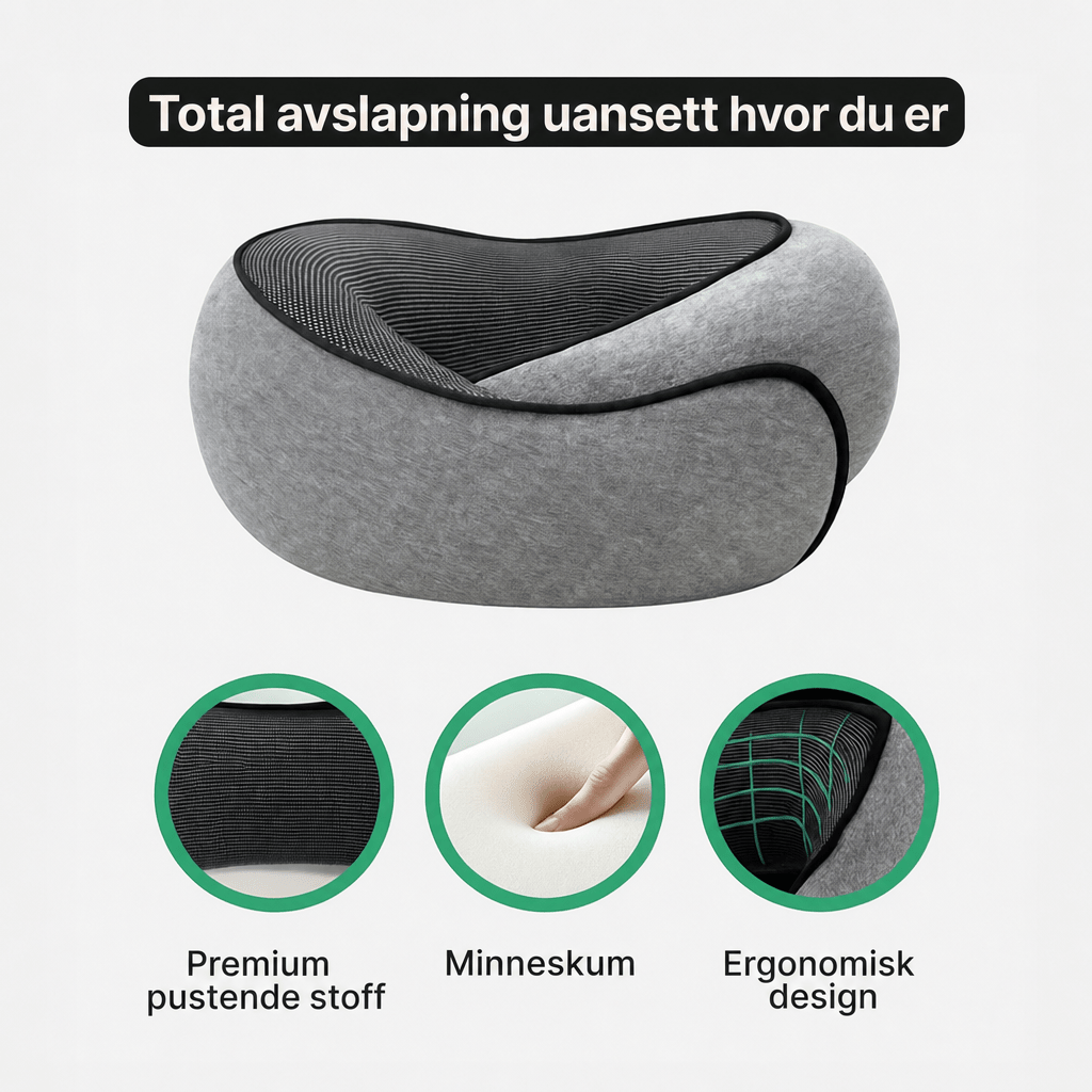 Reisepute i memoryskum – nakkestøtte for fly og bil - AVABeauty.no