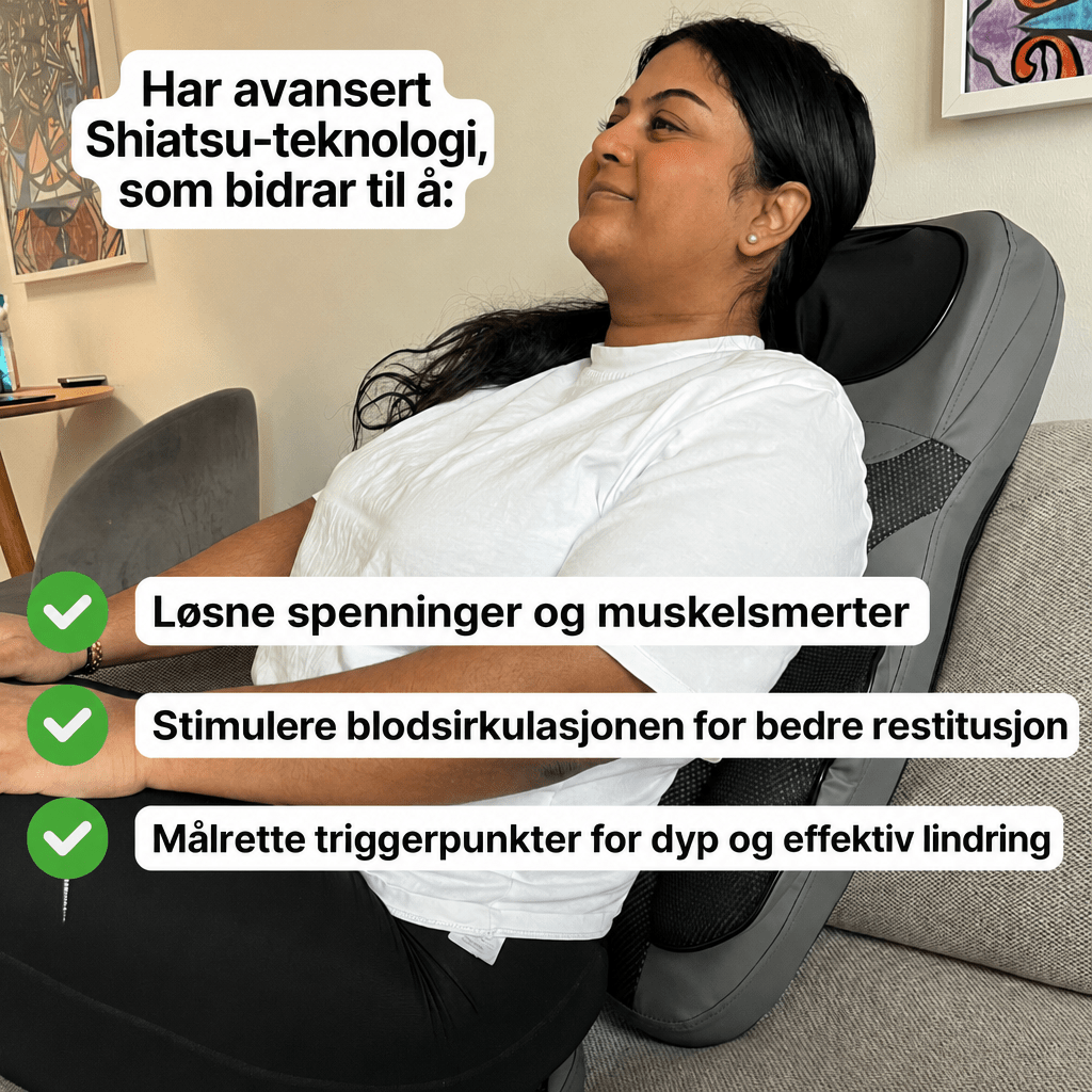 ShiatsuComfort+ – Elektrisk massasjestol med Shiatsu-funksjon - AVABeauty.no