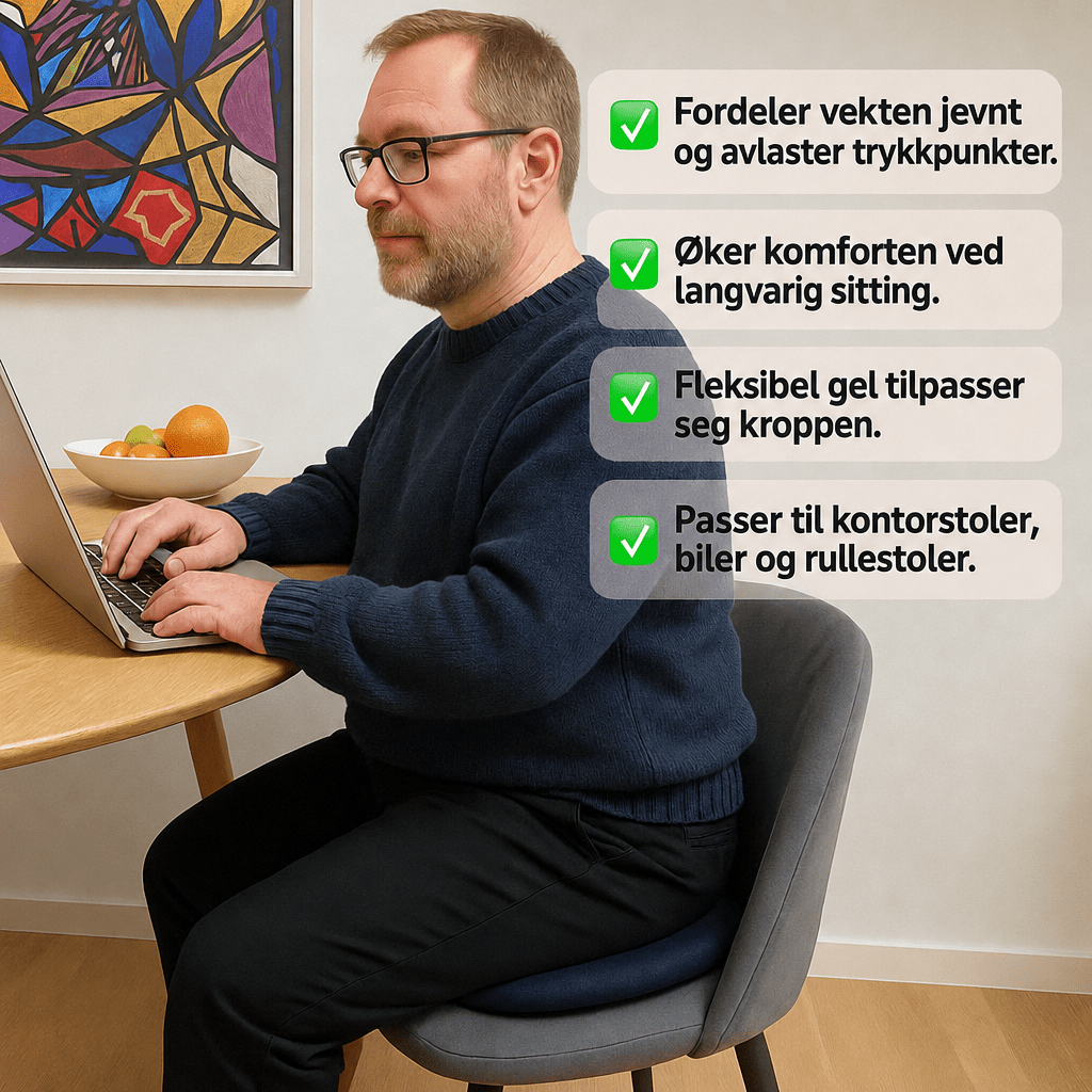 Sittepute av støtdempende gel med bikubestruktur - AVABeauty.no