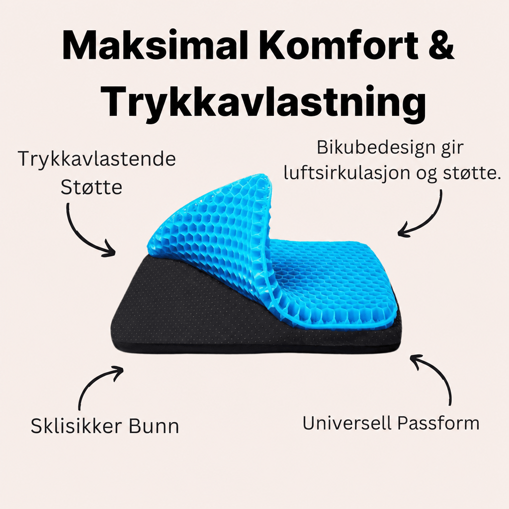 Sittepute av støtdempende gel med bikubestruktur - AVABeauty.no