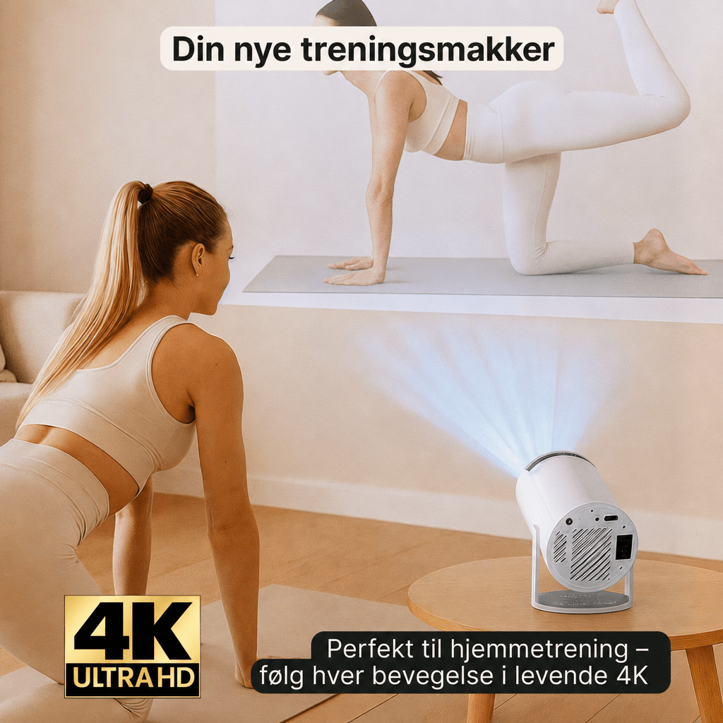 SmartProjektor – Bærbar projektor med 4K - AVABeauty.no