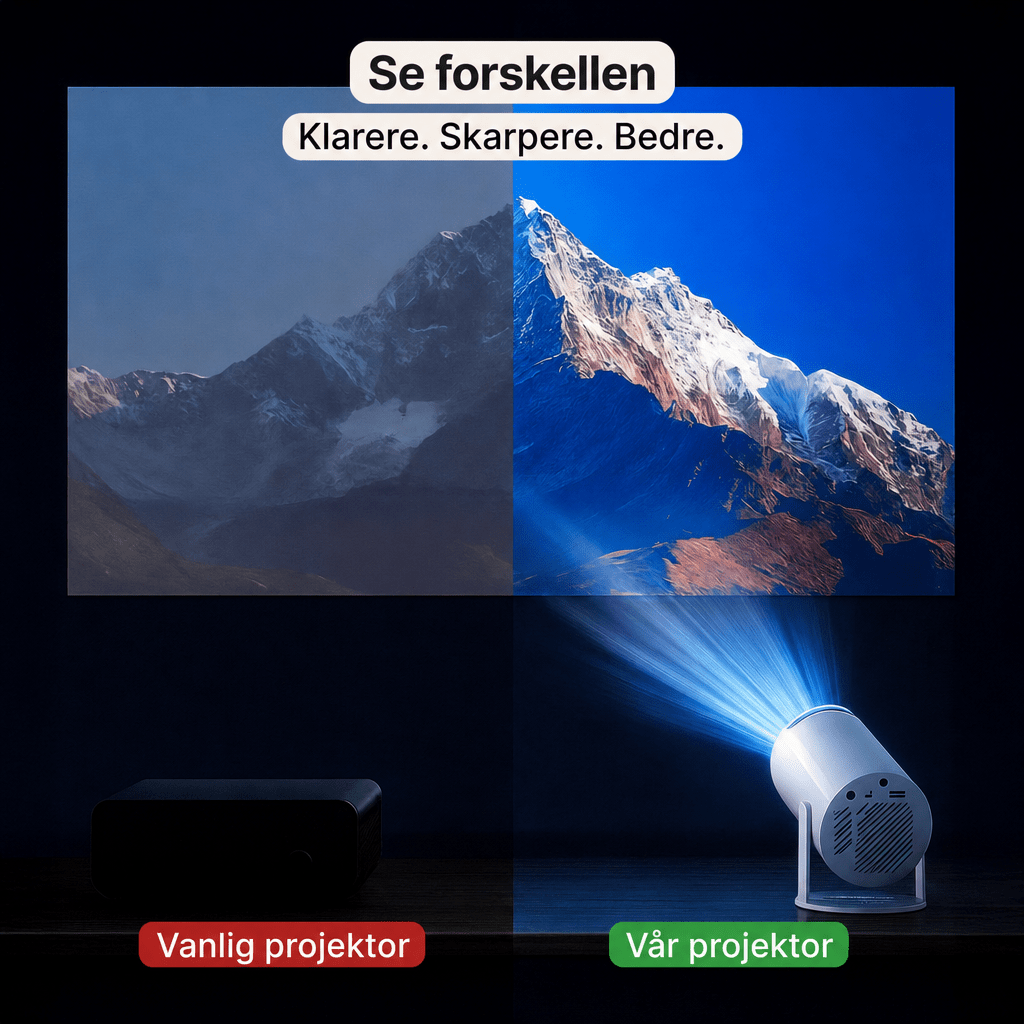 SmartProjektor – Bærbar projektor med 4K - AVABeauty.no