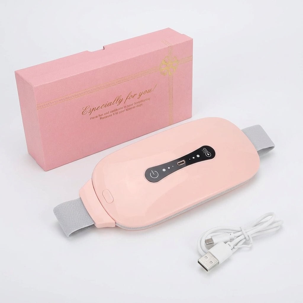 Smertelindrende varmepude, periodevarmebelte og massasjeapparat for menstruasjonskramper med 3 varmenivåer og 3 massasjemetoder for kvinner - AVABeauty.no