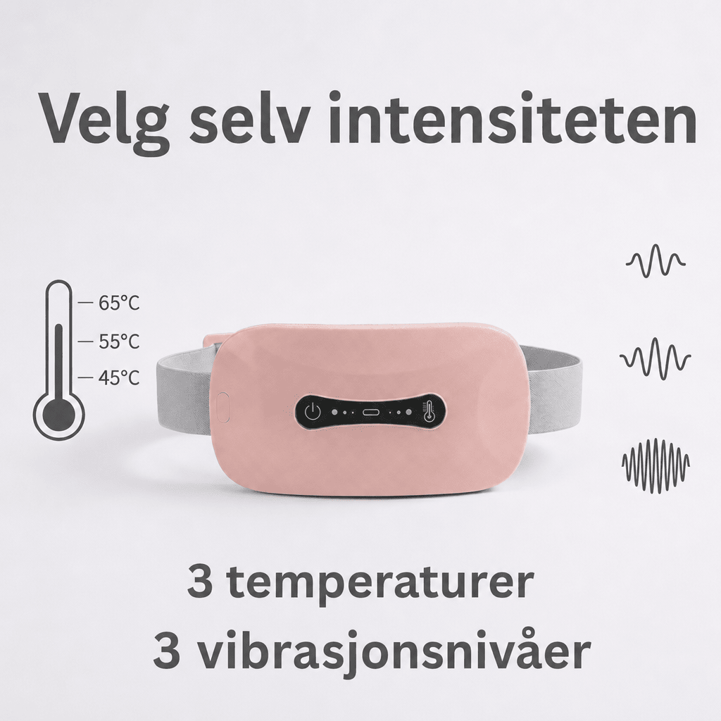 Smertelindrende varmepute, periodevarmebelte og massasjeapparat for menstruasjonskramper med 3 varmenivåer og 3 massasjemetoder for kvinner - AVABeauty.no